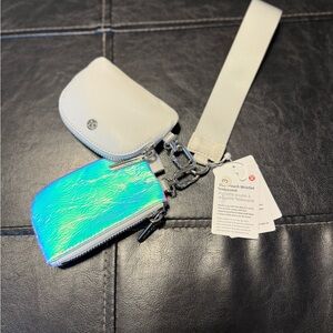 Iridescent and White Wristlet Set